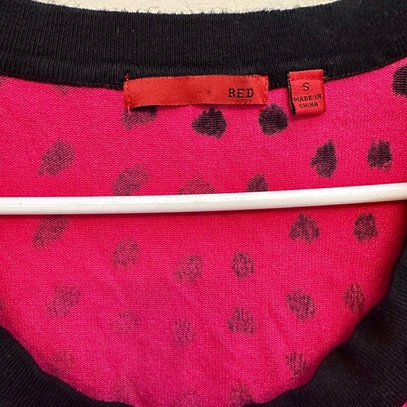 Red Brand Pink and Black Polka Dot Button Down Cardigan Small - Picture 3 of 5